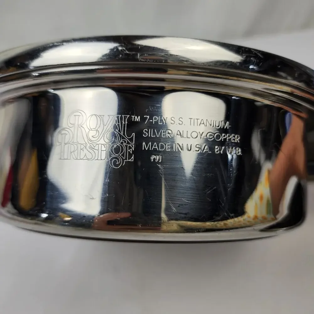 Royal Prestige 7 Ply SS Titanium Copper Silver Alloy 1qt Saucepan W/Vented Lid
